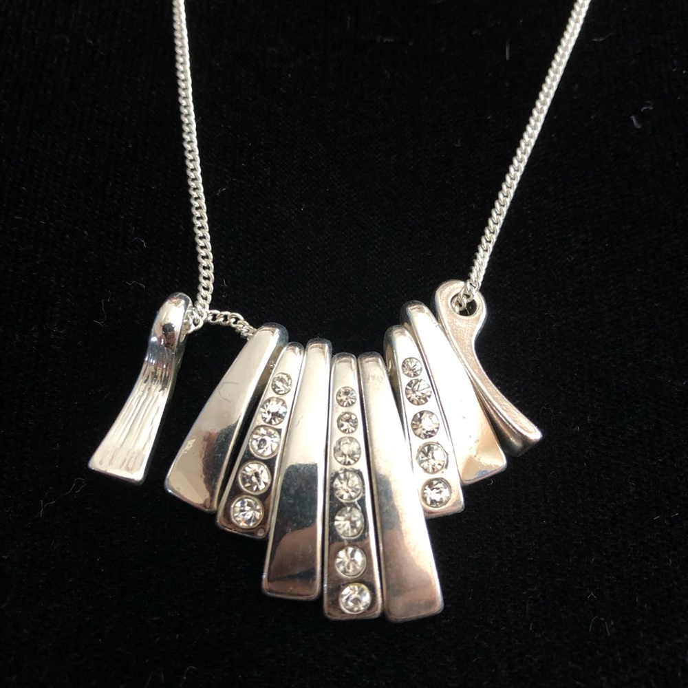 Adjustable Silver Necklace w/ 9 Charms
